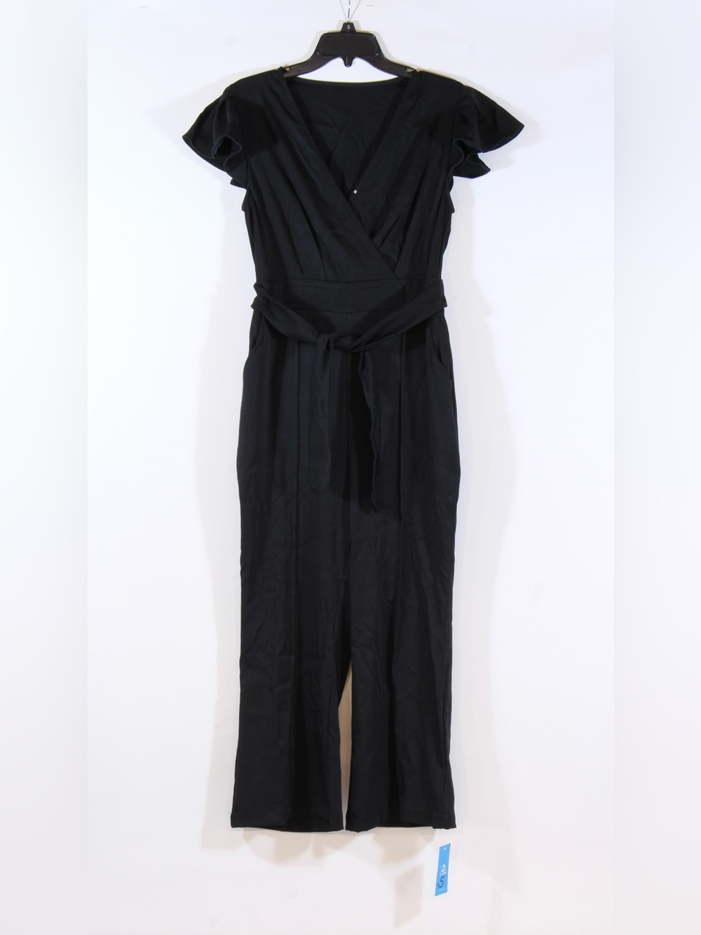 Cupshe Black V-Neck Flutter Sleeve Jumpsuit NWT